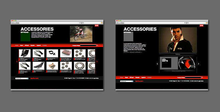 Aprilia Accessories Website 2